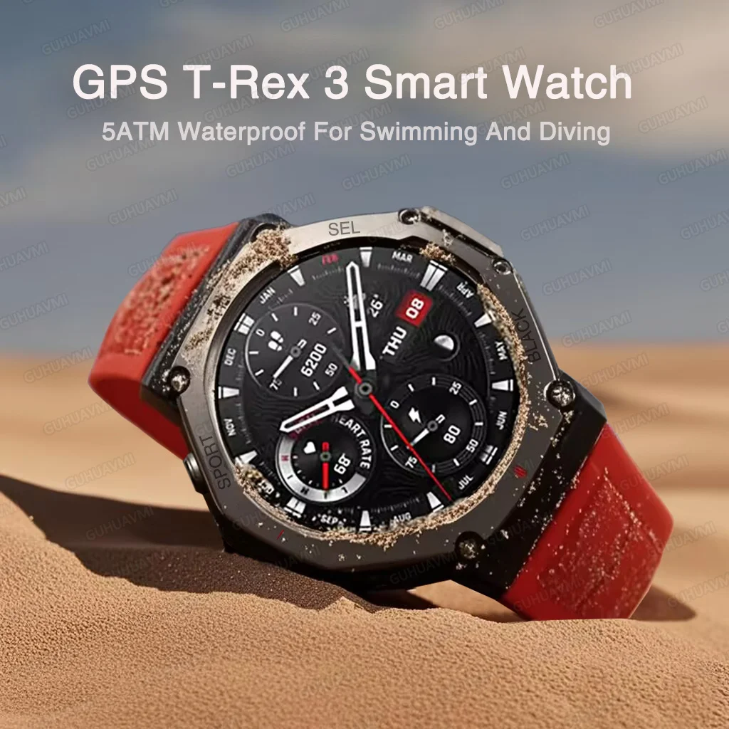 

T-Rex 3 Built-in GPS MIL-STD 810H Smart Watch Professional Waterproof Swim AMOLED HD Display Compass Call Sports Watchs 2025 New