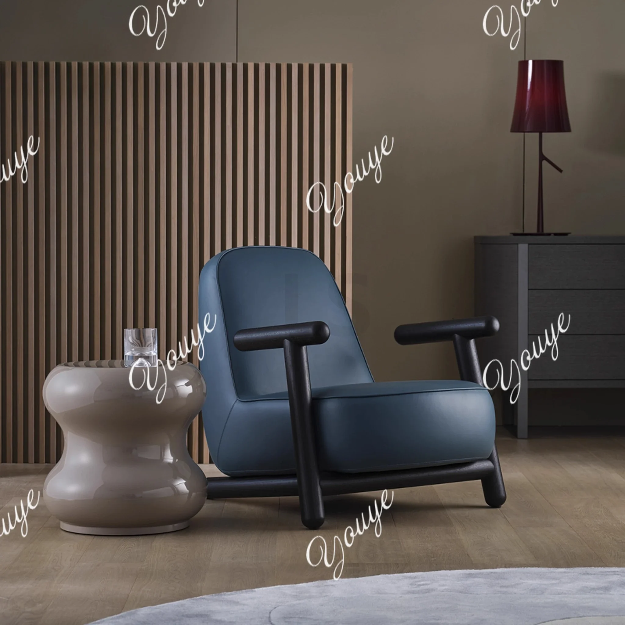 

SX Thousand Birds Grid Fabric Single Sofa Small Unit Minimalist Nordic Light Luxury Designer Creative Grid Tiger Chair