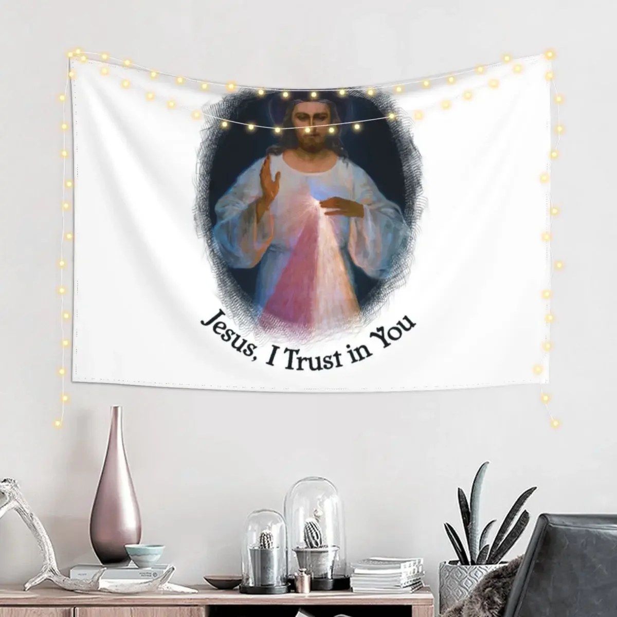 Jesus Divine Mercy Catholic St Margaret Mary Alacoque & Saint Faustina 200b Tapestry Wall Decoration Art Mural Tapestry