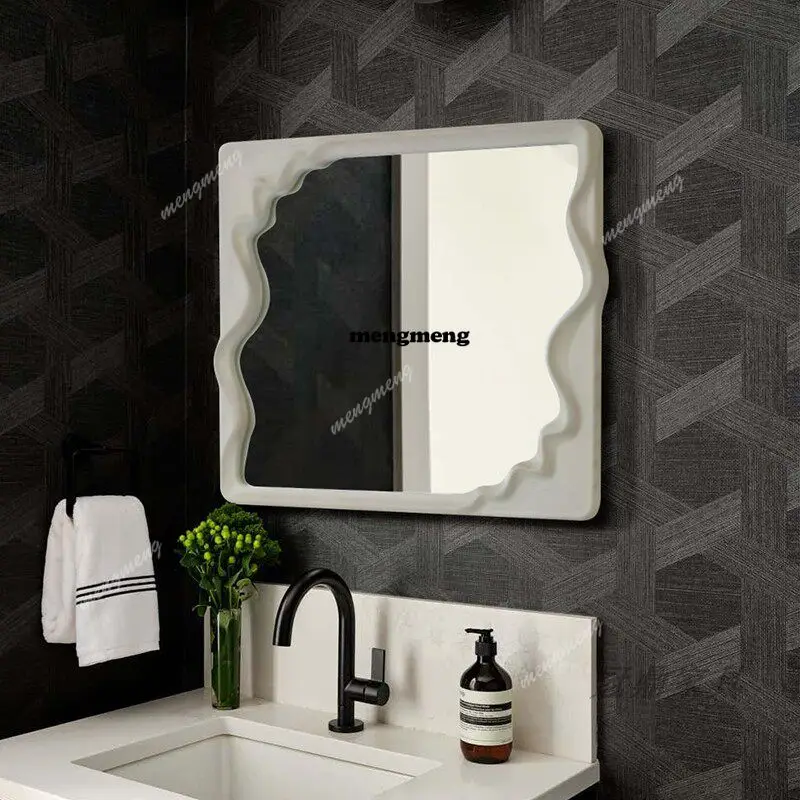 New design French vintage bathroom mirror creative living room background wall decorative mirror washbasin wall mounted vanity m