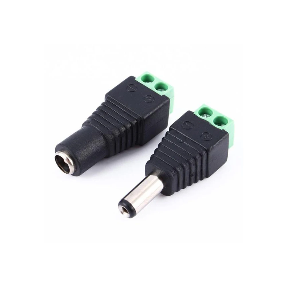 

5pcs 12V DC Power Connector Solderless Jack Male Female Adapter No Splicing No Crimping Plug-in Screw Terminal Strip CCTV Camera
