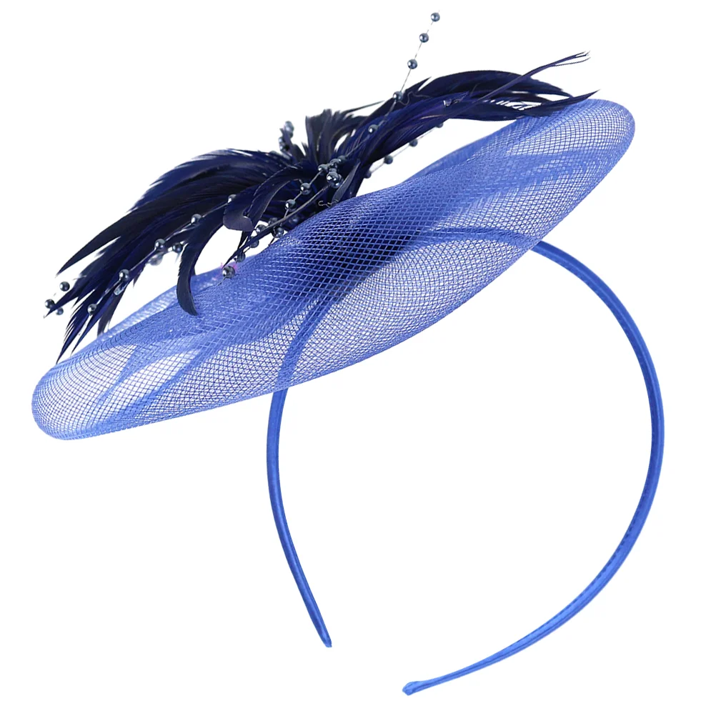 

Girl Hair Accessories Mesh Feather Headband Fascinators Hat for Women Flapper Headpiece