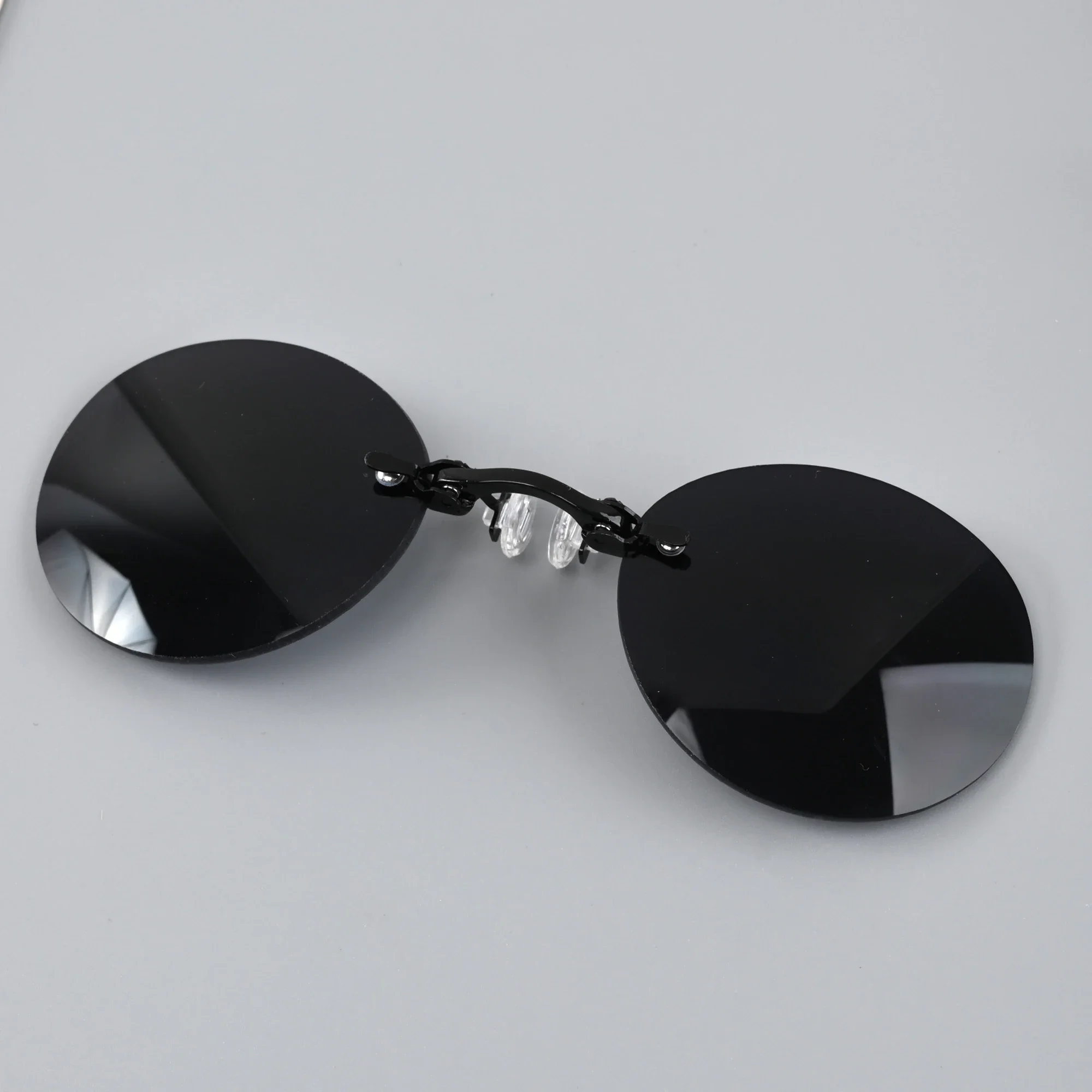 1pc Clip On Nose Glasses Round Rimless Matrix Morpheus Sunglasses Mini Frameless Vintage Men Eyeglasses UV400