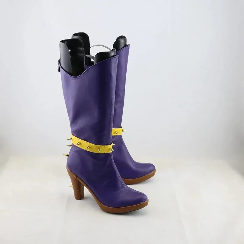

qq 123Anime Equestria Girls Adagio Dazzle Cosplay Costume Shoes Handmade Purple Faux Leather Boots