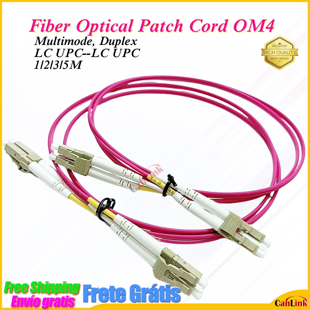 10pcs OM4 LC to LC UPC Fiber Optical Patch Cable Multimode Duplex MMF 50/125μm 40Gbps Bend Insensitive 2.0mm Fiber Optic Cord