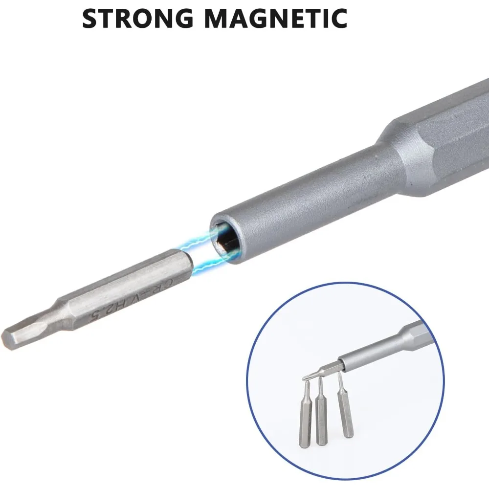 مجموعة مفكات براغي دقيقة صغيرة 24 في 1، مجموعة أدوات إصلاح صغيرة مغناطيسية CRV لساعة الكمبيوتر المحمول والنظارات PS5 Xbox Phone Mac #5