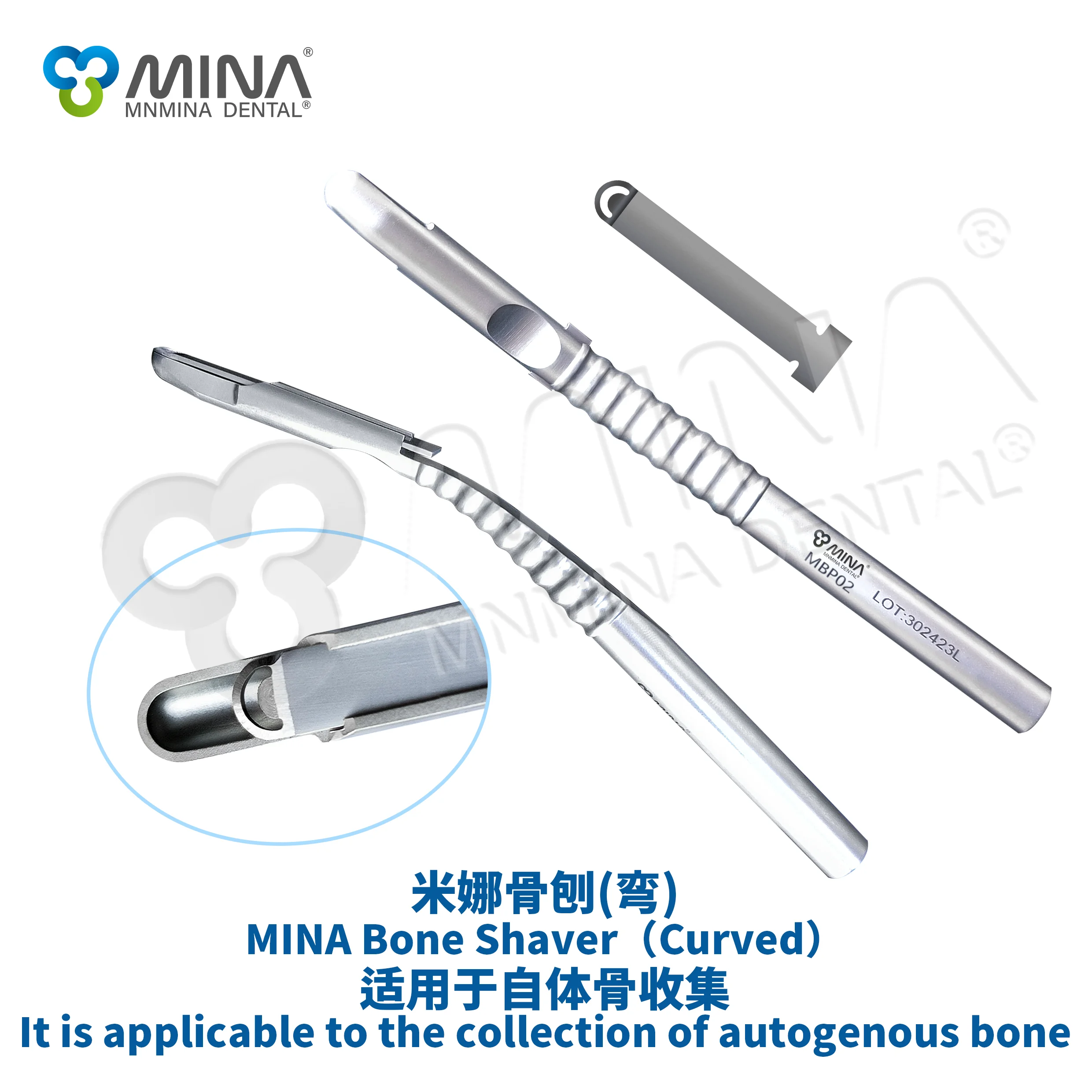 MINA Dental Manual Power Source Bone Shaver for Autogenous Bone Collection