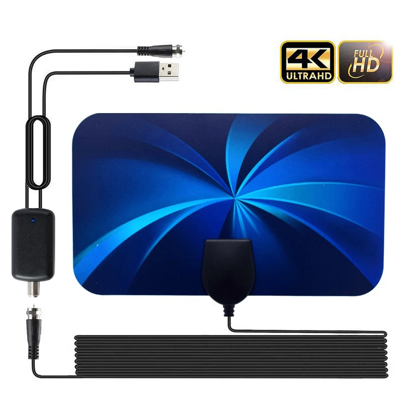 New HDTV Digital Antenna TV Receiver Indoor Digital Antenna With Amplifier Booster DVB-T/T2 Signal Receiving High Gain Aerial