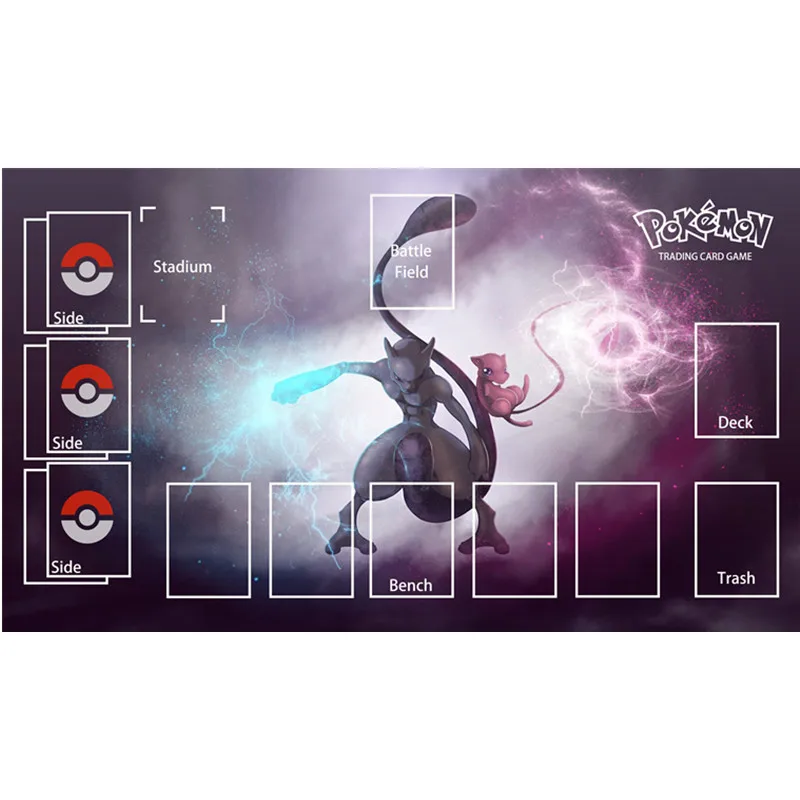 60*35cm 20 Models PTCG Pokemon Dedicated GAME Card Mat Battle Against Pikachu Mewtwo Charizard Gift Toy Game Anime Table Mat