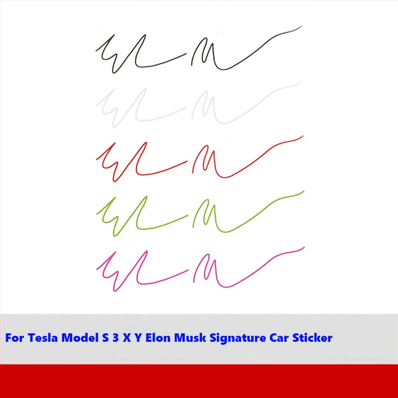 테슬라 모델 S 3 X Y 용 자동차 스티커 크리 에이 티브 자동차 스티커 모델 3 자동차 데칼 Elon Musk Signature 자동차 액세서리 썸네일 7
