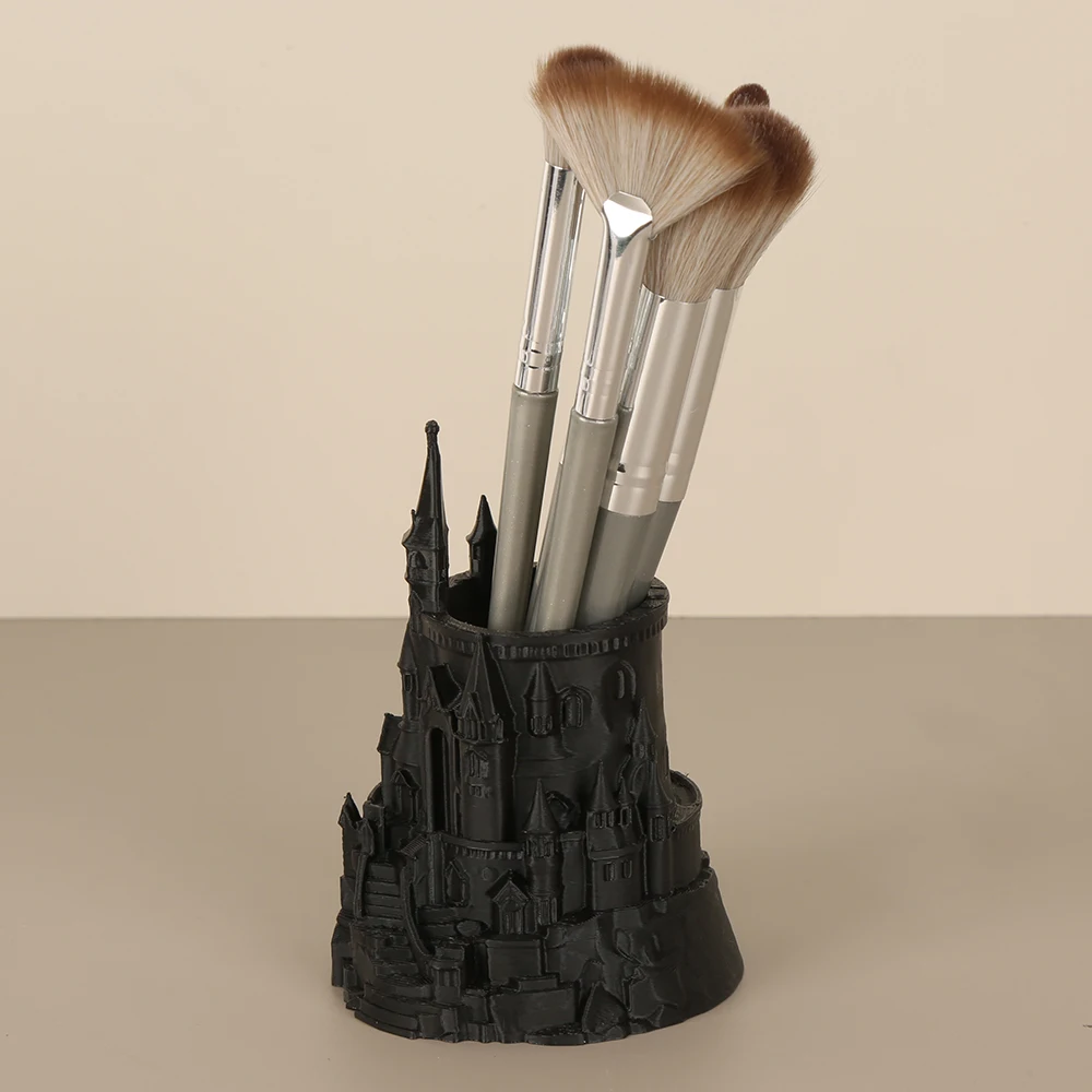 Cross-Border Creative Magic Castle Shaped Pen Holder For Desktop Stationery & Makeup Brush Storage & Decor Scenario view 5