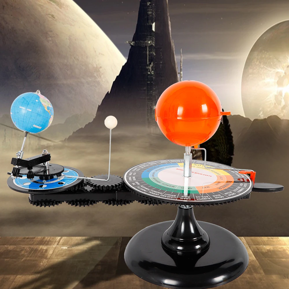 Bymaocar Sun Earth Moon Orbital Model W/ LED Light & Season & Solar Term Indications, Astronomy Science Learning Assistance Tool