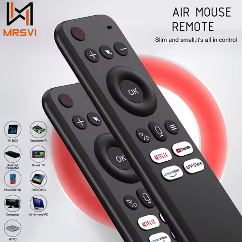 MRSVI V9 Air Mouse Remote Control 2.4G IR Learning 6-Axis Gyroscope Google Voice Motion Sense for Smart TV,Android TV Box,PC