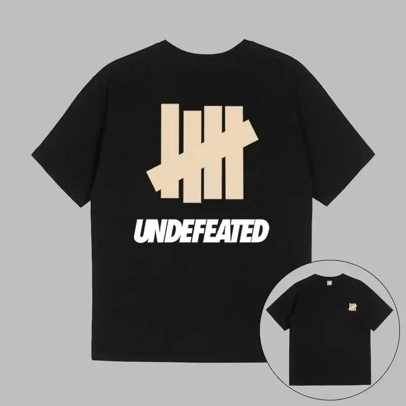 Hip Hop Men's T-Shirt Short Sleeve Summer Classic UNDEFEATED Letter Print Cotton Y2K Tops Men's and Women's Oversized T Shirts