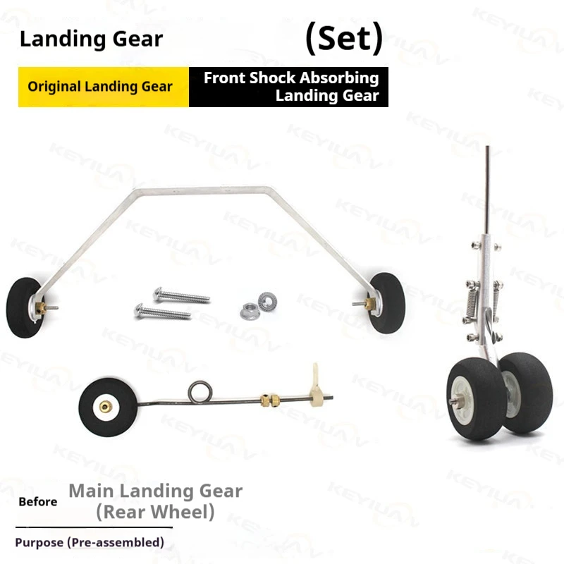 

Landing Gear Model Aircraft Fixed Wing Aircraft Steering Front And Rear Wheels Front Three Points Aluminum Alloy Shock Absorber