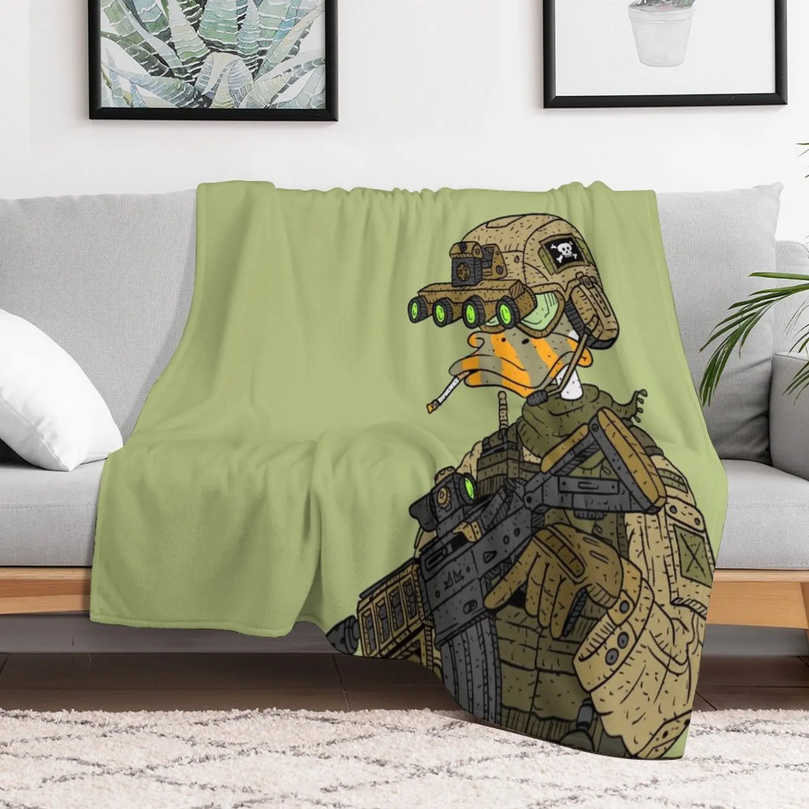 

special forces duck. army soldier. Throw Blanket Large Winter beds Tourist blankets ands Blankets