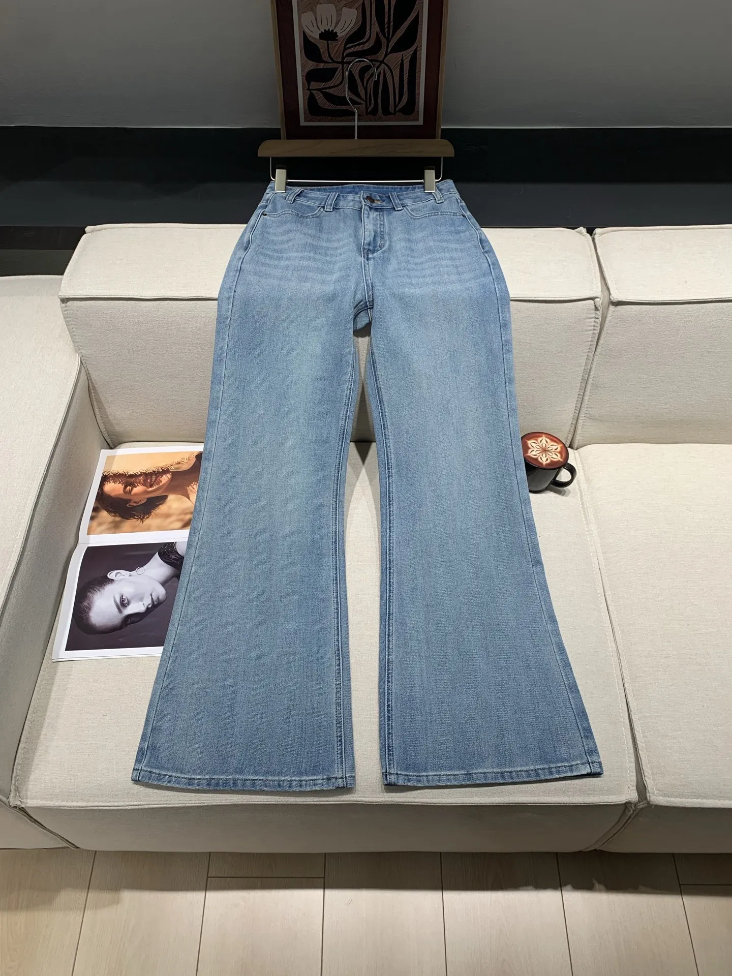 

Женские джинсы из смесового хлопка с высокой талией, однотонные, повседневные, джинсовые брюки