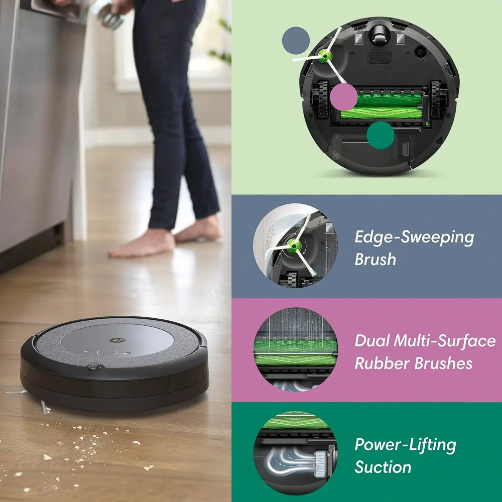 Aspirateur robot connecté Wi-Fi, nettoyage par pièce, cartographie intelligente compatible, idéal pour les poils d'animaux, les tapis et les sols durs