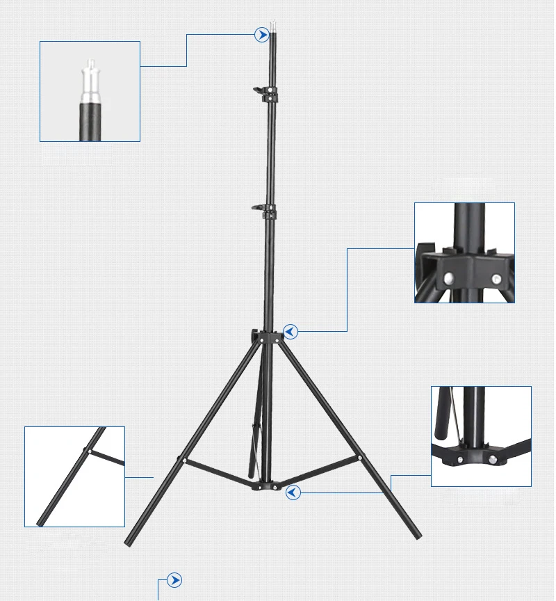 Projector Bracket Travel Tripod with 1/4 Screw Photographic Lighting Stand Extendable 110cm 160cm for Projector Camera Outdoor