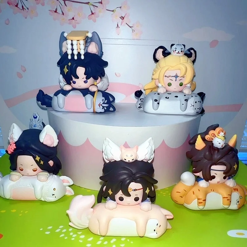 

Genuine The Husky And His White Cat Shizun Stick Together Series Blind Box Cute Anime Figure Doll Decor Collectible Gril Gift