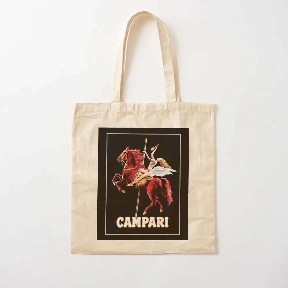 

Vintage Campari Wine and Liquor Spirits Red Horse Art Print Tote Bag custom bags eco pack Beach bag Handbags women Tote Bag