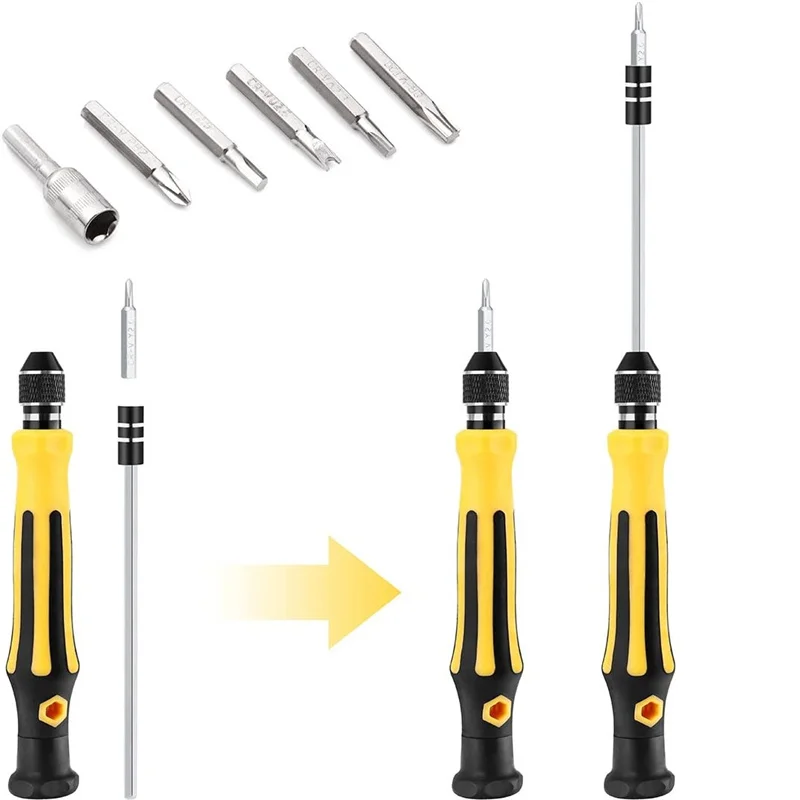 45 in 1 Mini Screwdriver Set Kit Tools Set Small Precision Screwdriver Kit with Tweezers Extension Shaft for Repair Maintenance