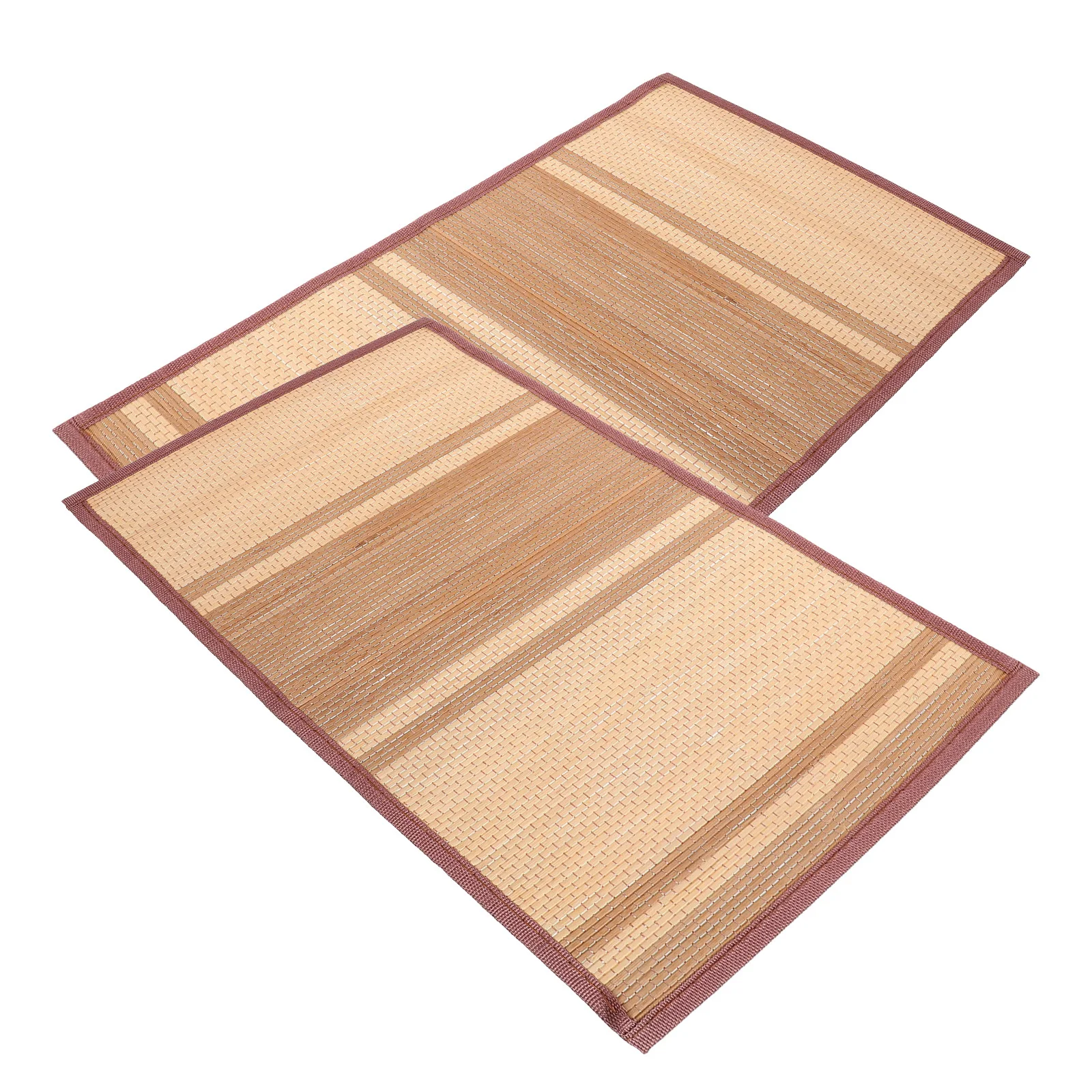 

2Pcs Bamboo Place Mats Reusable Waterproof Table Placemats Simple Design for Dining Room Decor Banquet Coffee Bar Decoration