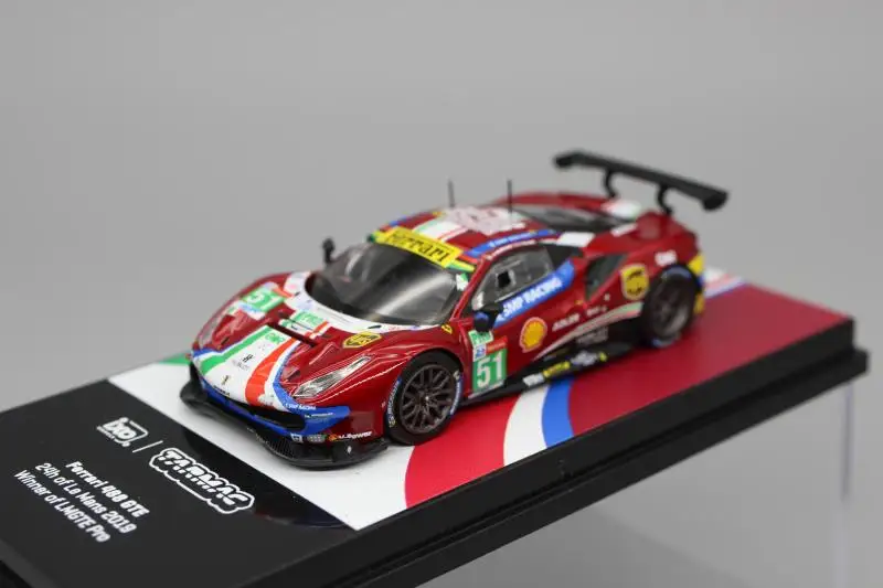 Tarmac Red 1:64 488 GTE Car Model 2019 Le Man 24h Model Toys Boys