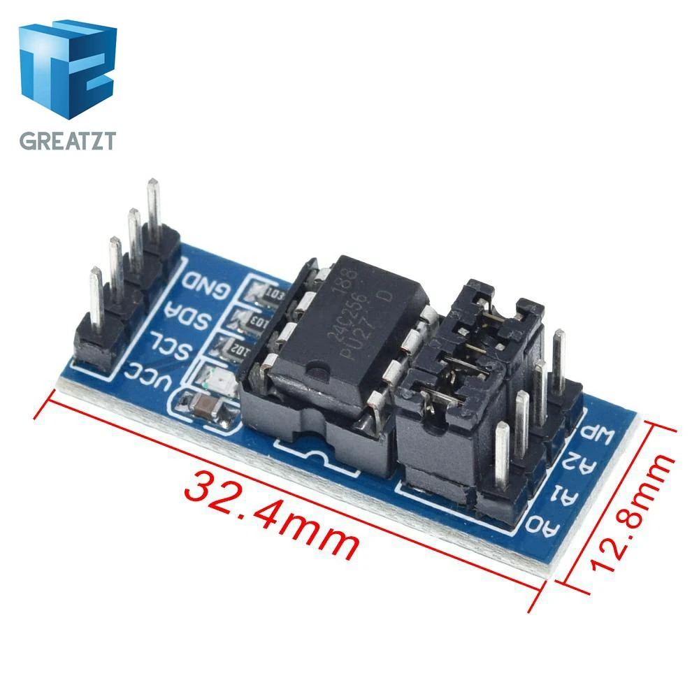 GREATZT 1/5pcs New AT24C256 24C256 I2C interface EEPROM Memory Module for arduino