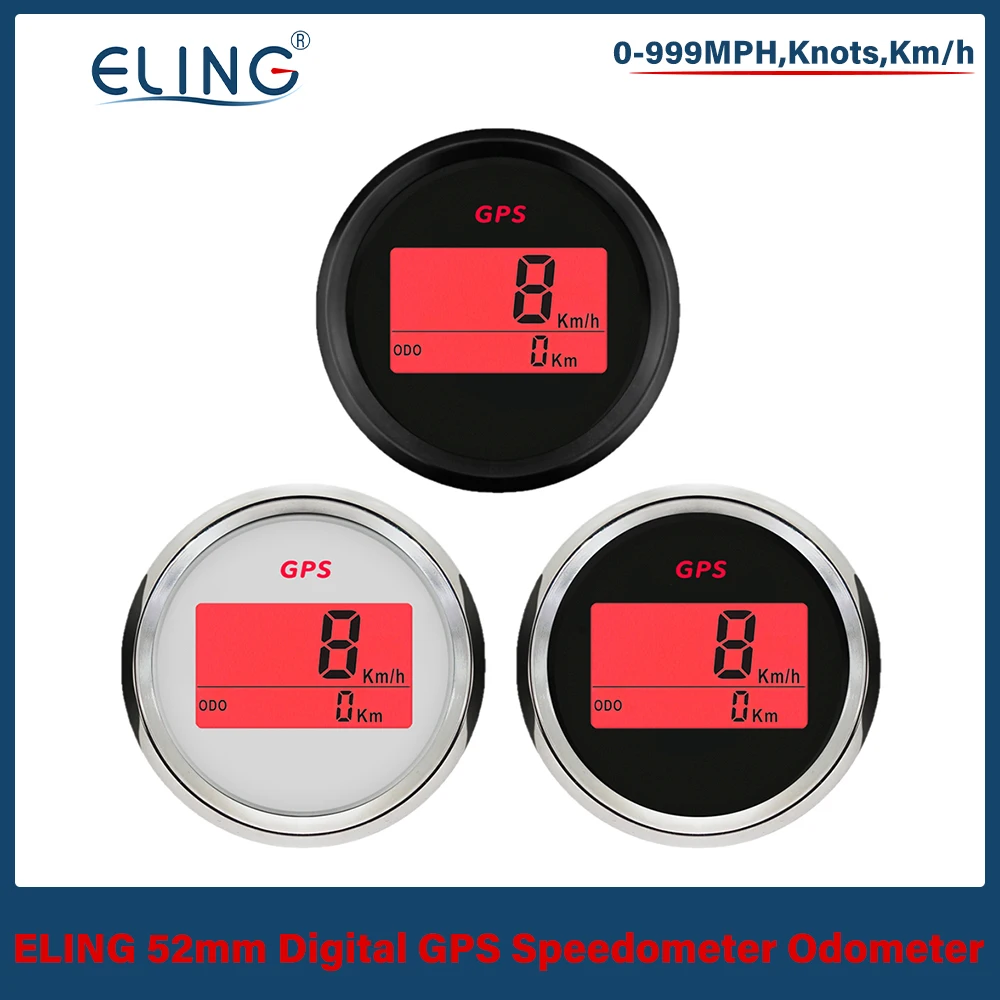 

Новинка, 52 мм цифровой GPS-спидометр для автомобиля, мотоцикла, лодки, яхты с красной подсветкой, 12 В, 24 В