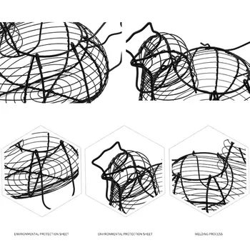 Železný umělecký úložný koš na vejce, držák na vejce ve tvaru kuřete, držák na vejce pro domácnost, zeleninu, ovoce, nádobu na organizér, stojan na košík 8 nejlepší prodej trojúhelníkové úložné koše - №6