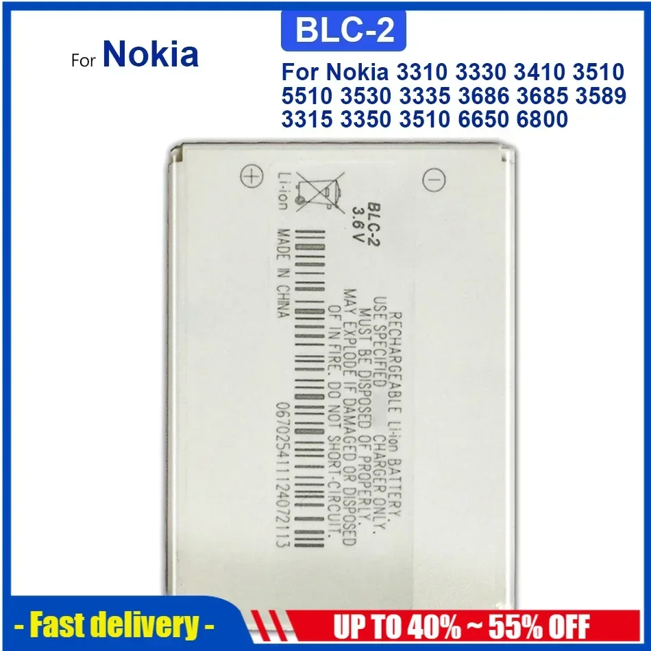 

800mAh BLC-2 BLC2 Replacement Mobile Phone Batteries For Nokia 3310 3330 3315 3350 3510 6650 6800 3550 Smartphone Battery