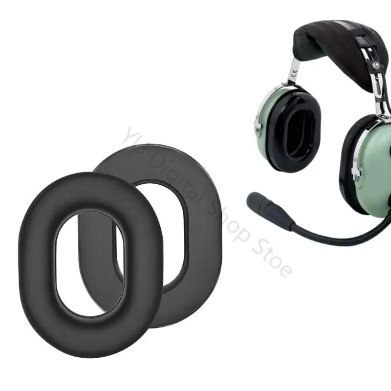 96BA Snap-on-Headset-Ersatzohrpolster für Clark H1060/H1020/H1013.4/H1076/H1030, 1 Paar schwarze ovale Proteinleder-Ohrpolster – Detail 9