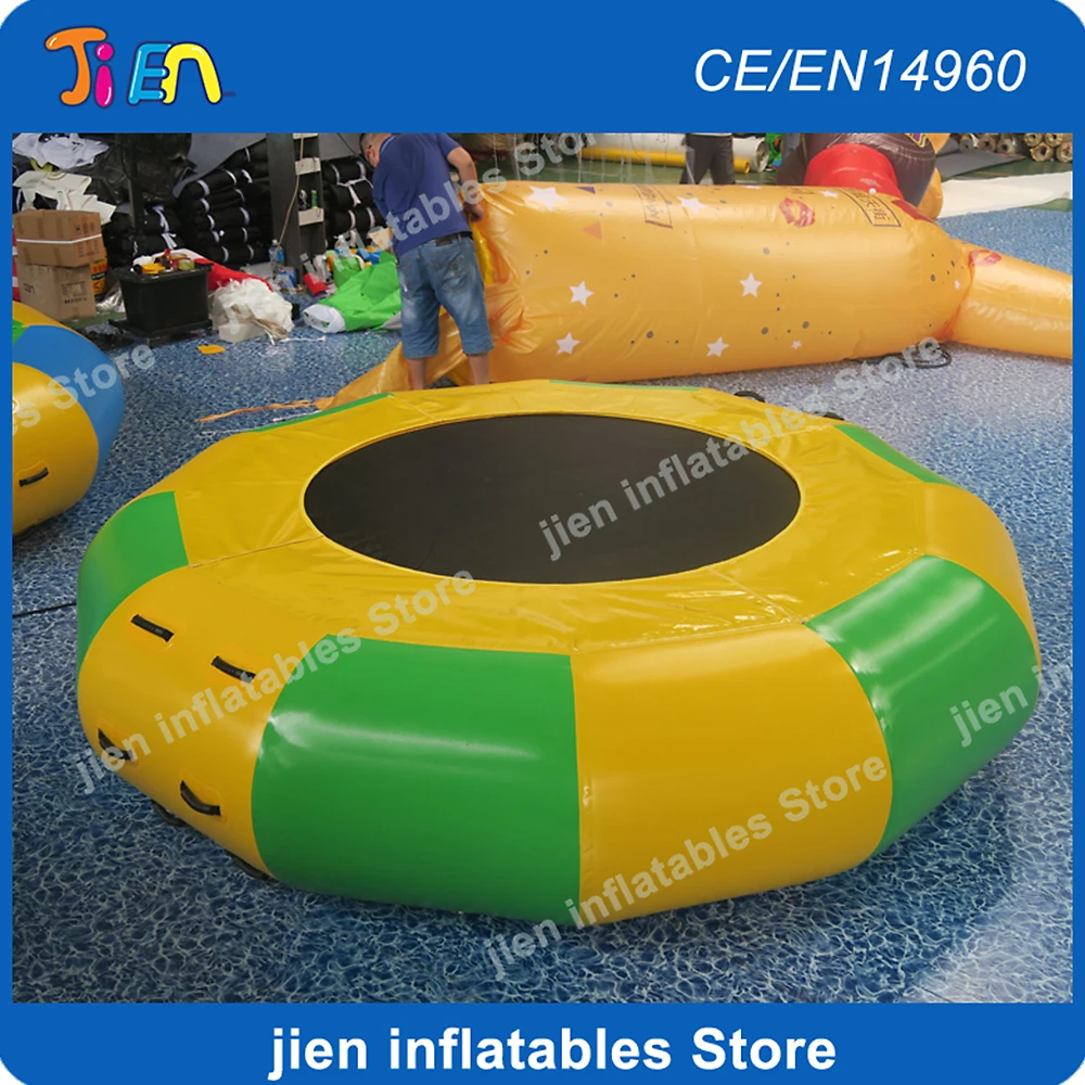 

water trampoline 3/4 M diameter 0.9mm PVC inflatable trampoline or inflatable bouncer water park used