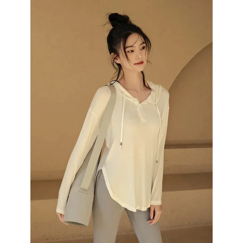 New Yoga Outfit Sports Top Women's Loose Fitting Temperament Long Sleeved Fashionable Outerwear Casual Jacket Fitness