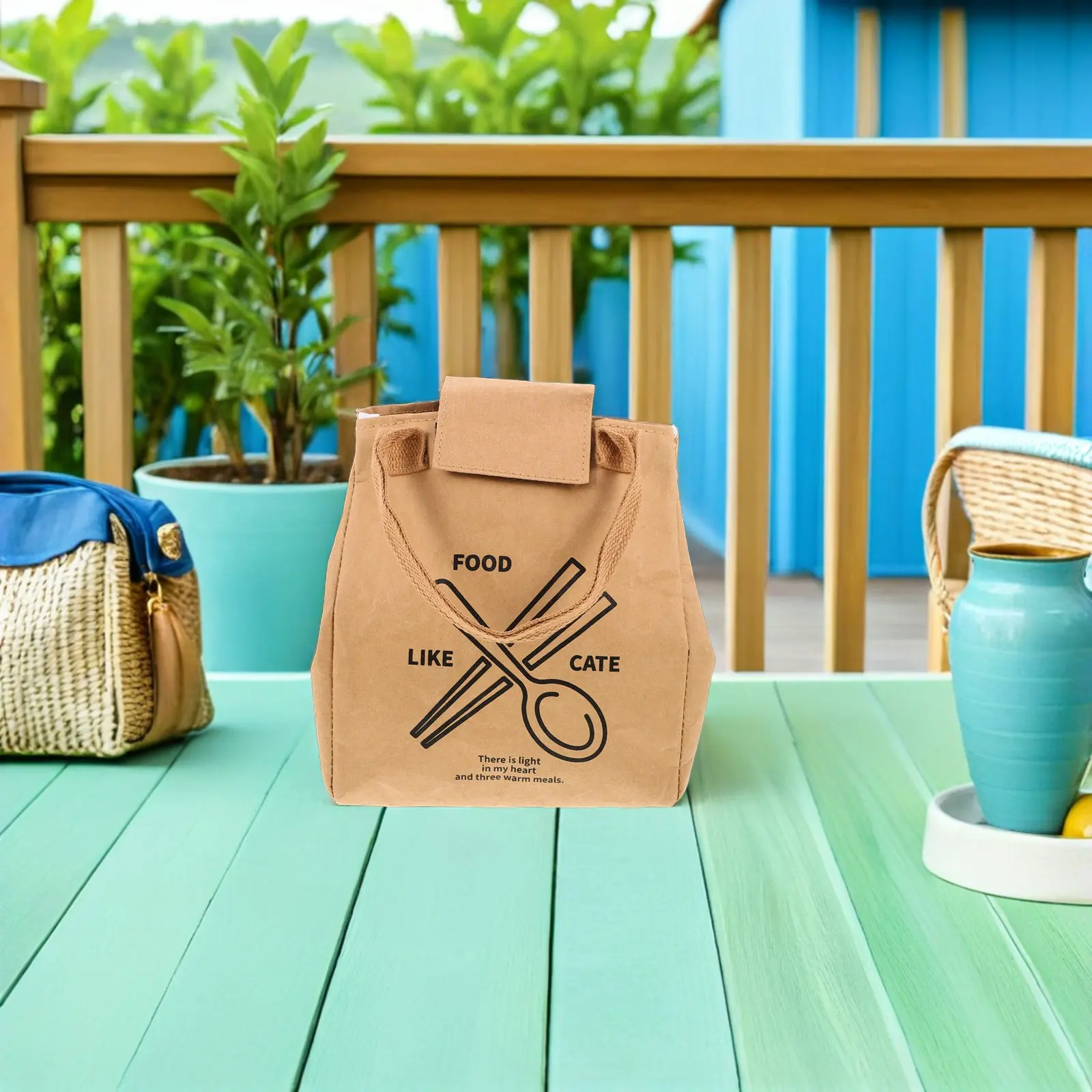 Brown Kraft Paper Lunch Bag Eco Friendly Reusable Large Capacity Portable Food Storage Bento Packaging for Office School Picnic