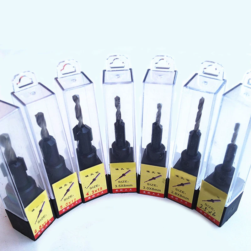 Countersink Drill Bit – Pointed Head, Cemented Carbide, Hex Shank, 1/4 X 2.5 Inch With Storage Box