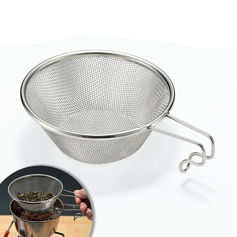 Camping Tea Strainer Camping Net Spoon Stainless Steel Tea Strainers Glass Scoop Filter For Picnic Hiking