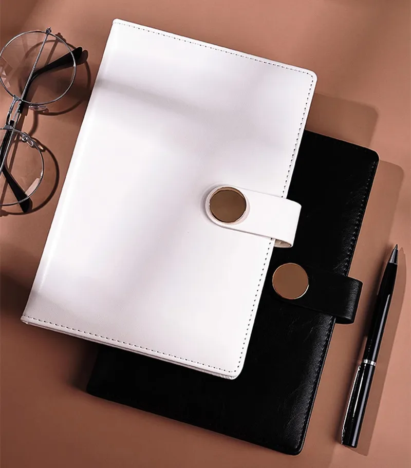 Personalize Name Logo A5 Notebook Leather Cover Planner Writing Pads Binder Diary Office School Supply Business Gift with Box