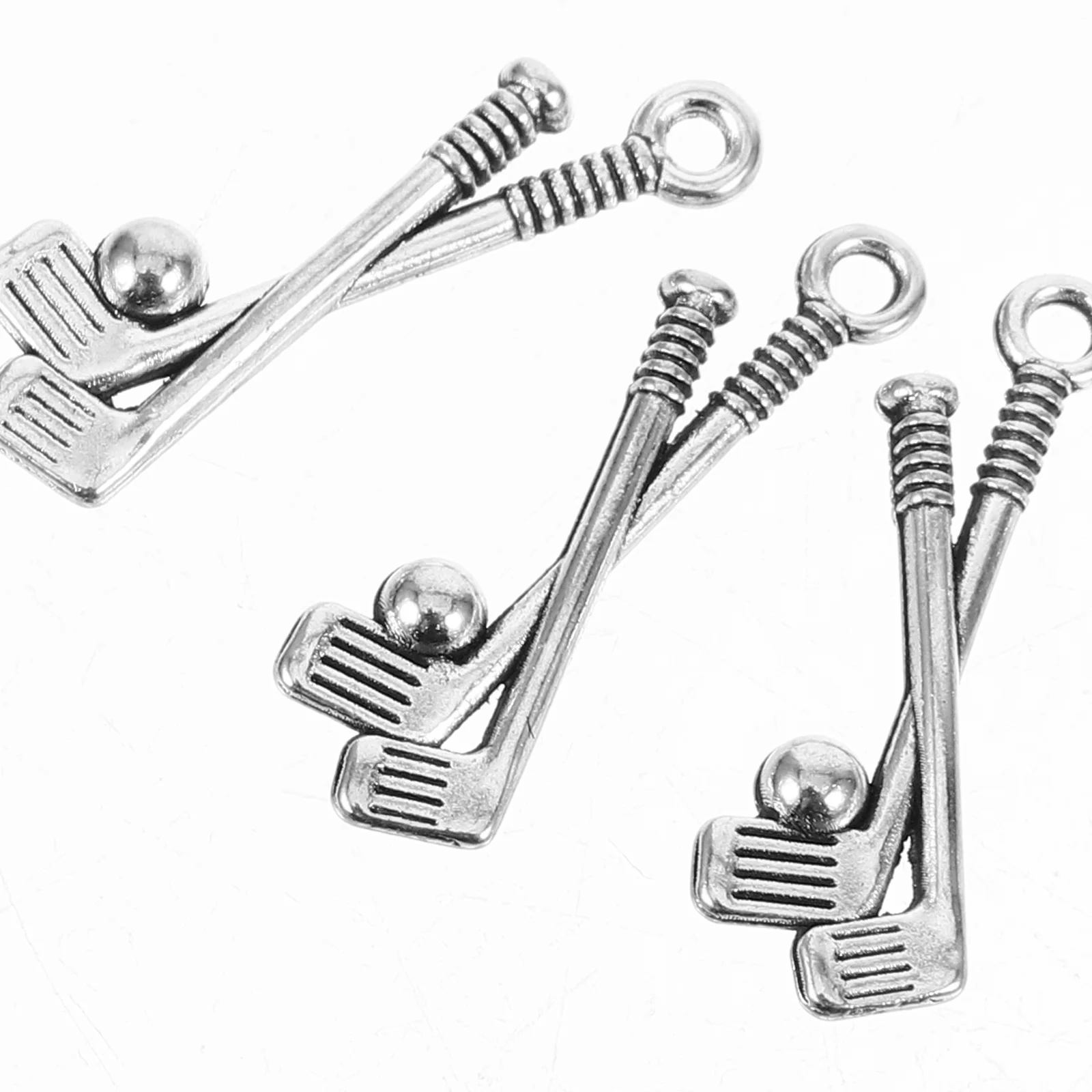 

40pcs 23x8mm Metal Alloy Jewelry Accessories Golf Club Charms Silver DIY Pendant Materials Bracelet Making Supplies Sturdy