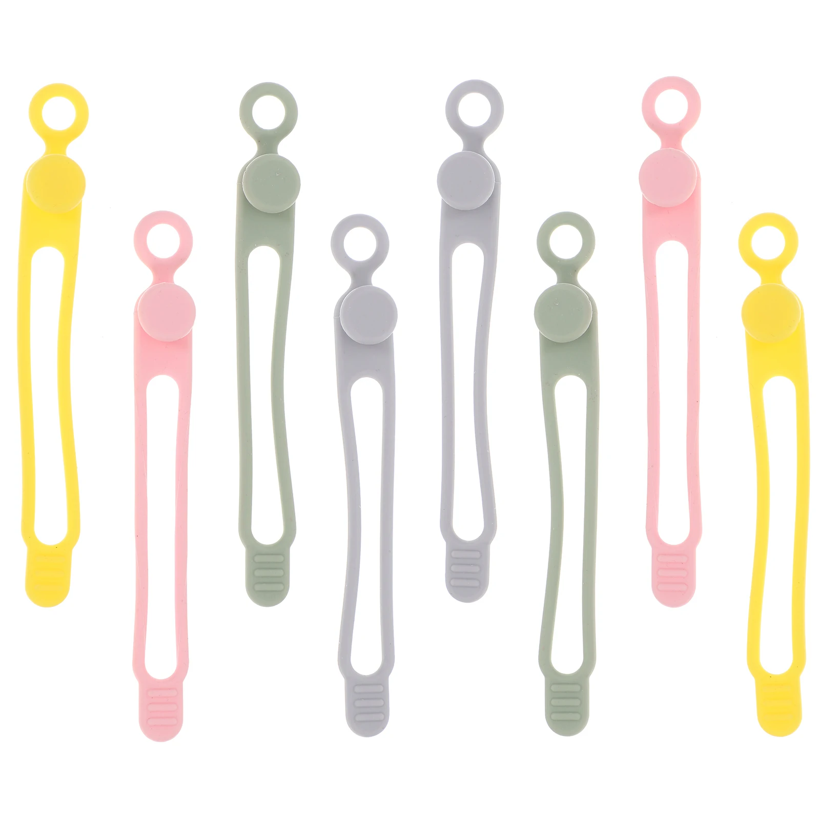 

8pcs Silicone Ties Cable Wire Organizer Cord Winder For Earphone Usb Charging Cords Compact Durable Wire Fixing Strap Reusable