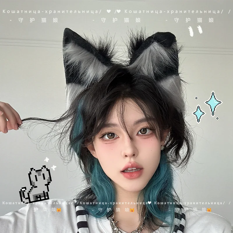 

Электрический головной убор с волчьими ушками Guardian Catgirl, головной убор с датчиком давления зверя, комическое шоу, реквизит, повязка на голову с подвижными кошачьими ушками