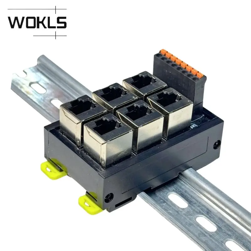 PCB Network Port Adapter Terminal RJ45 Ethernet to Terminal Block 8pin Crystal Head Connector Network Shunt Hub Module