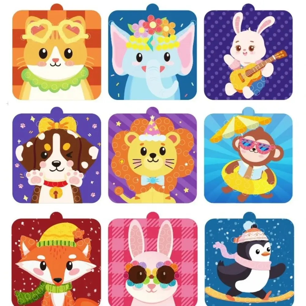 Montessori Children's Sticker Book Educational Early Learning Animal Pompom Crafts Pom-pom Collage Parent-Unisex Interaction