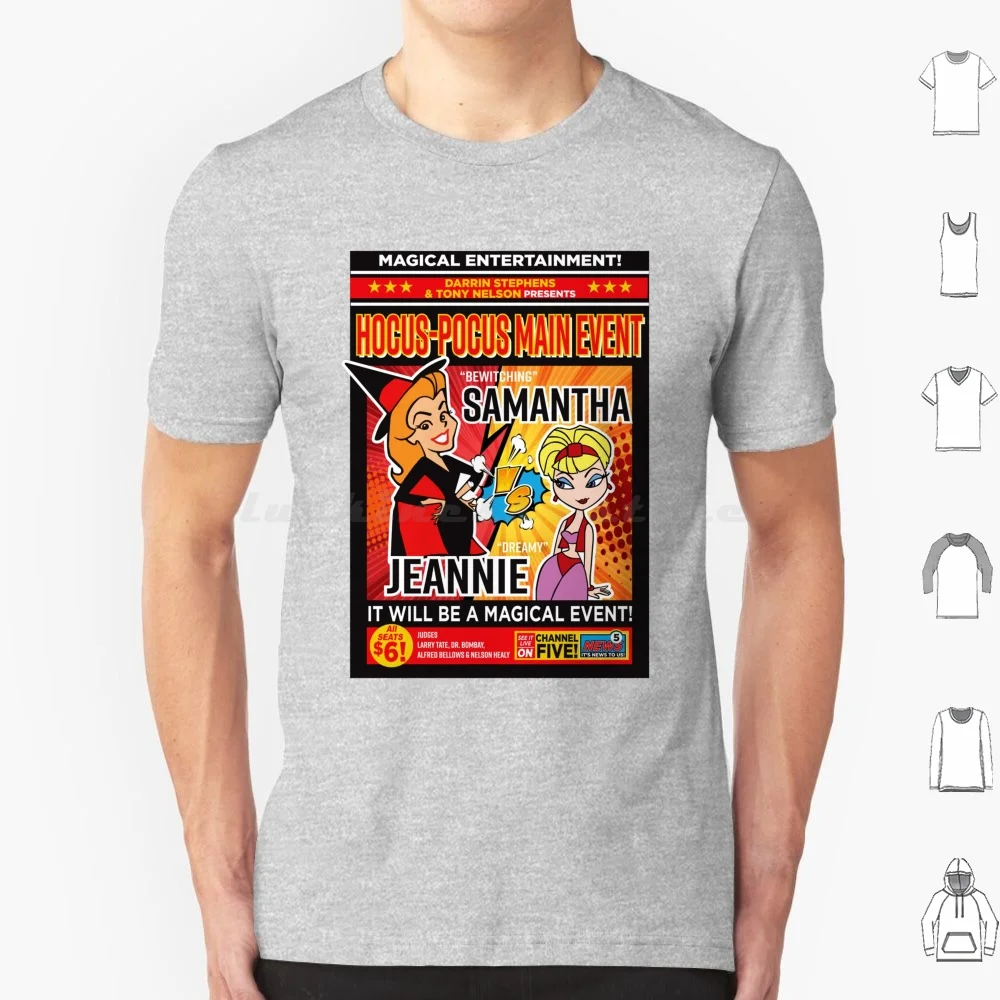 Battle Samantha Vs Jeannie Magic Event T Shirt Big Size 100% Cotton Fight Magic Classic Tv Vintage Tv Series I Dream Of Jeannie
