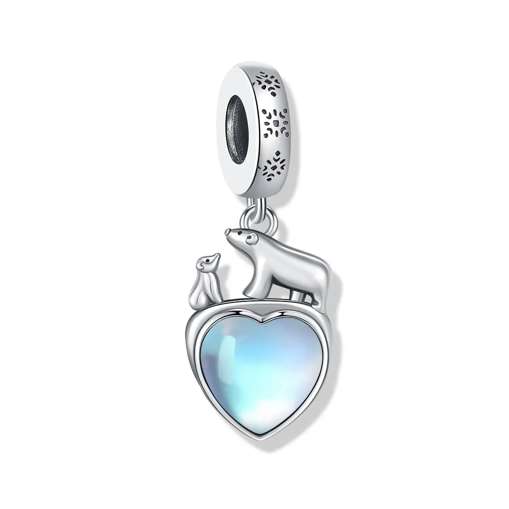 New Charm Crown Drape Family Bead Heart Jewelry Flower Charm Suitable Bracelet Fashion Pendant Mother Gift image 3