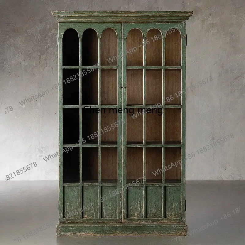 Solid wood living room storage bookcase villa, display cabinet furniture