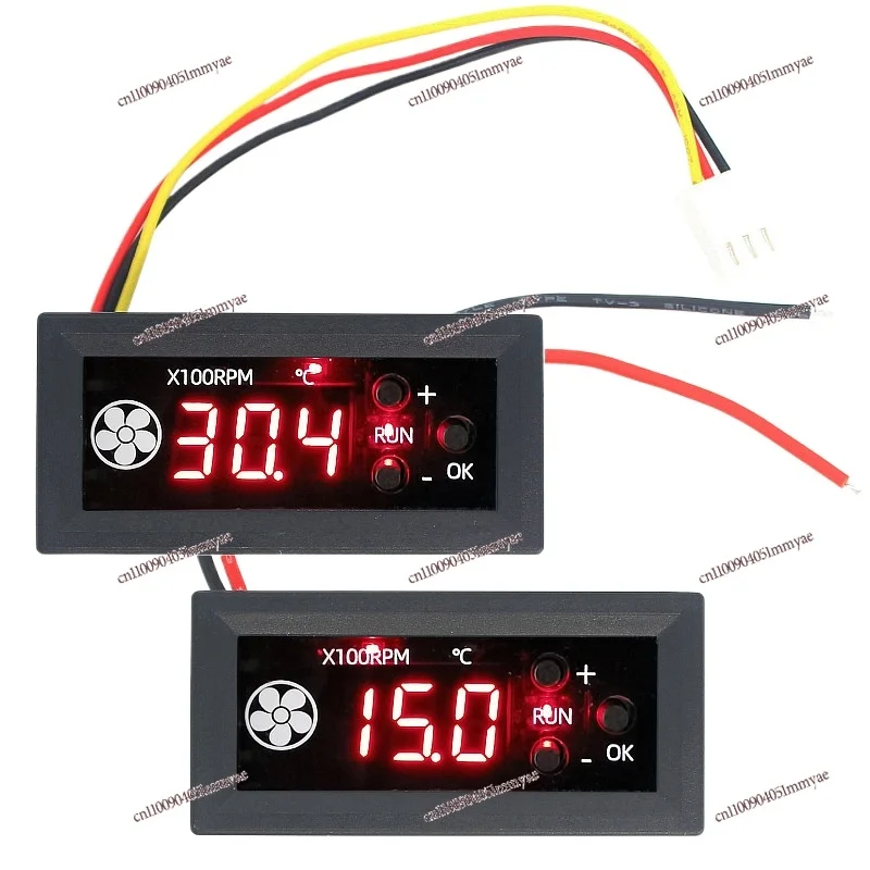 4-Wire PWM Fan Temperature Control Governor 12V3A Temperature and Speed Digital Display, Chassis Server Noise Reduction
