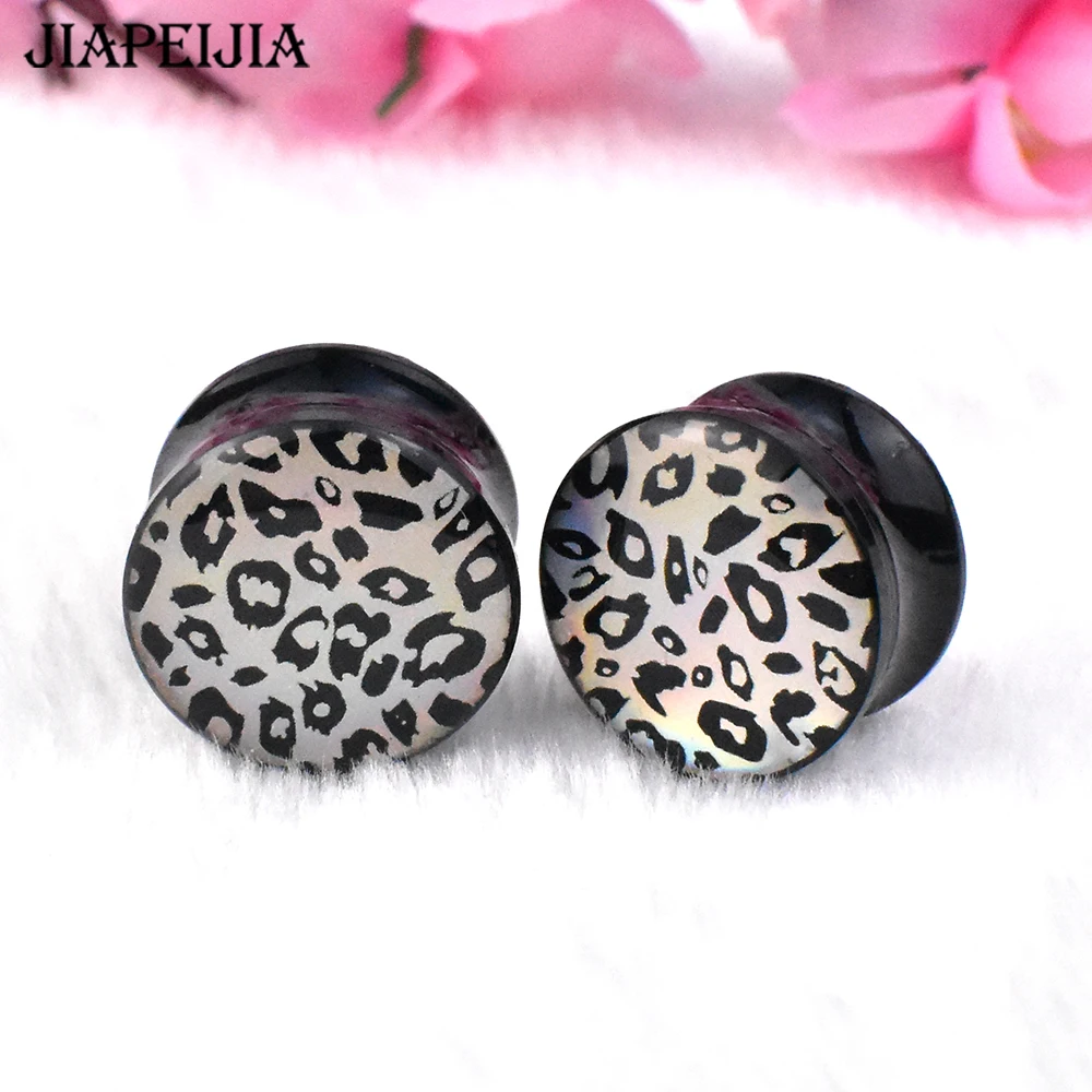 6-34mm Sexy Leopard Ear Tunnels Plugs and Gauges Acrylic Ear Expander Studs Stretching Body Piercing Jewelry