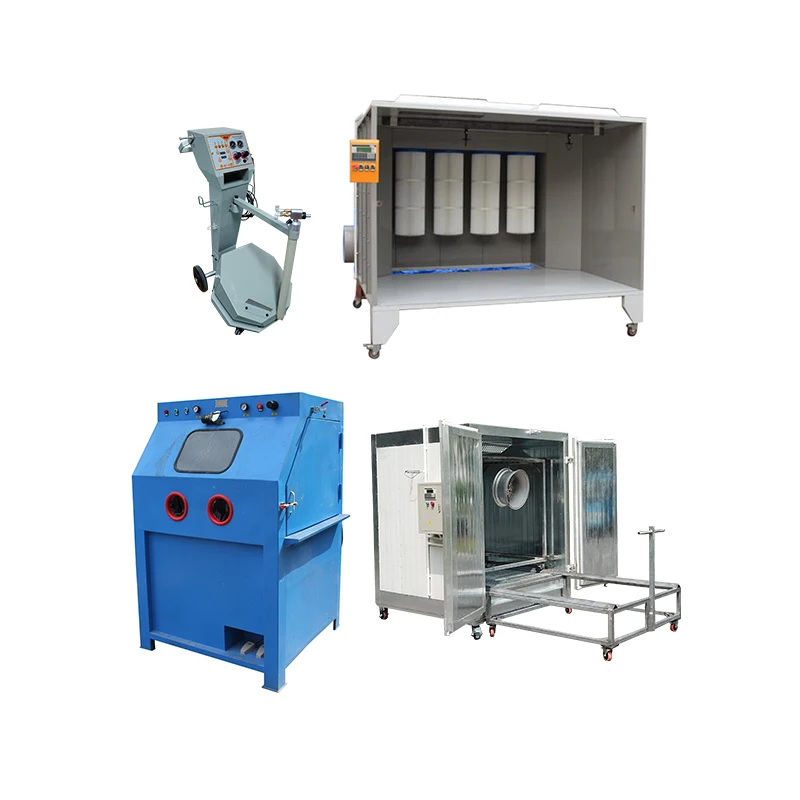 Manual Batch Production Powder Coating Paint System with Sandblasting Pretreatment
